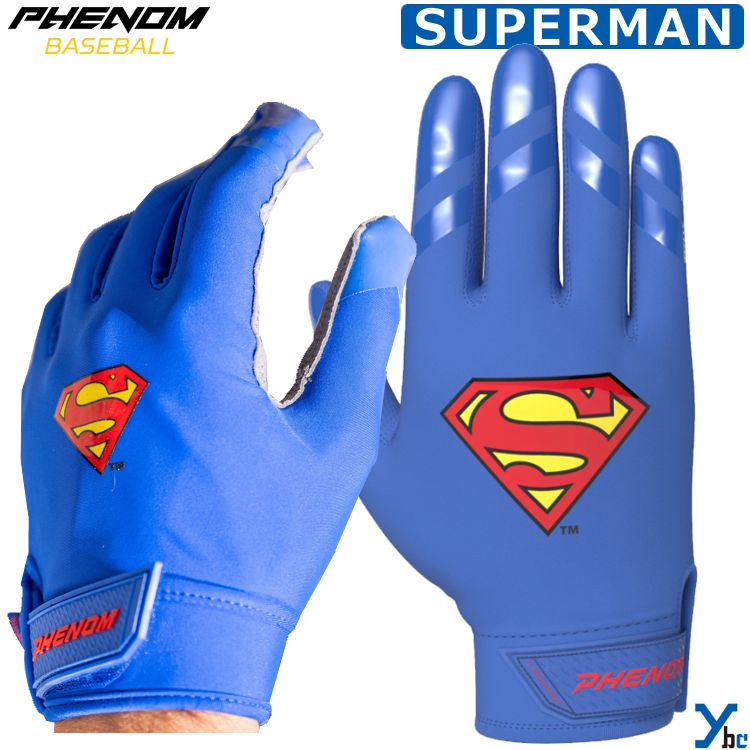 Phenom Elite Baseball 野球 バッティンググローブ バッティング手袋 バッテ スーパーマン 大人用 子供用 海外 日本未入荷 ybc画像