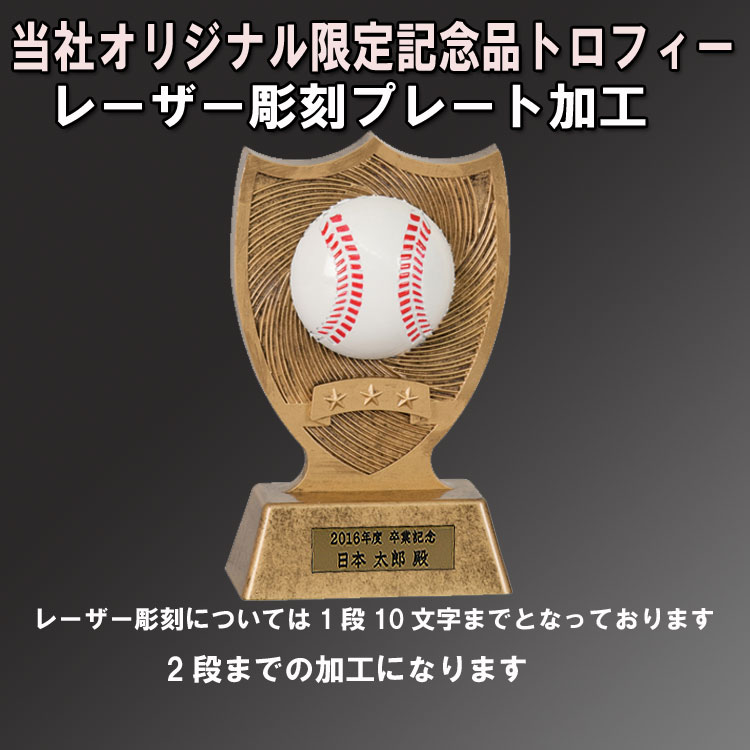 野球記念品 オリジナル 限定 記念品 トロフィー 野球バージョン レーザー彫刻 プレート加工込み 【30％OFF】