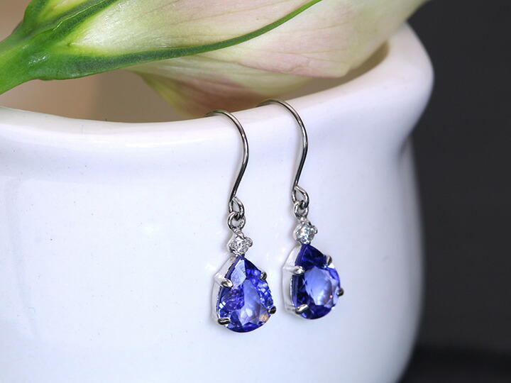 楽天市場】Pt900 タンザナイト ダイヤモンド ピアスプラチナ ダイヤ