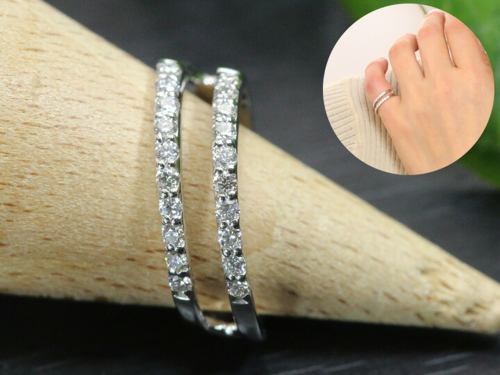 ★20％OFFクーポン対象★ダイヤモンドが二連に並ぶ PTピンキーリング/指輪 小指用 ダイヤモンド0.28ct 受注品/送料無料 90,750円