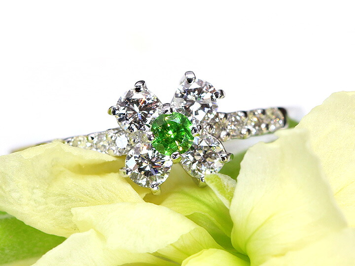 ◆20％OFFクーポン対象・マラソン限定◆デマントイドガーネット0.09ct・ホーステールインクルージョンくっきり 稀少石 上質ダイヤ0.44ct PTリング指輪 受注品/送料無料｜拘りジュエリーSHOP Yコレクション 87,648円
