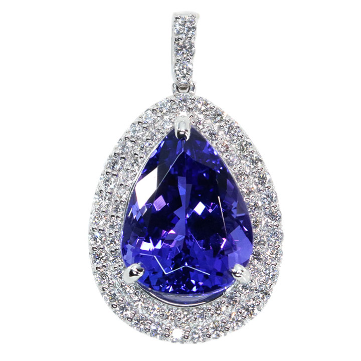 楽天市場】タンザナイト 3.23ct ペンダントトップ K18WG ホワイト