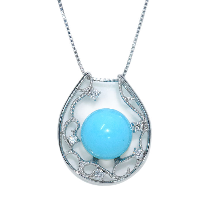 楽天市場】ターコイズ（トルコ石） 4.12カラット ダイヤモンド 0.21