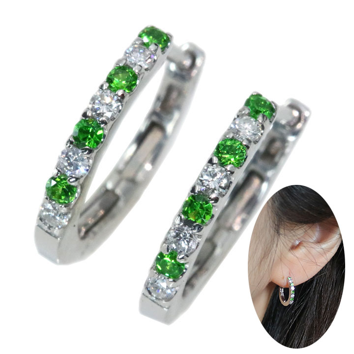 楽天市場】pt900 デマントイドガーネット & ダイヤモンド ピアス