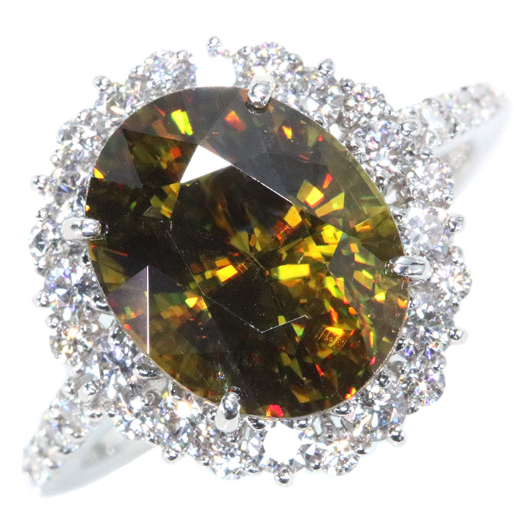 スフェーン3.25ctダイヤpt900リング12.5号 楽天市場】スフェーン 3.24ct リング 12号 PT900 プラチナ 指輪