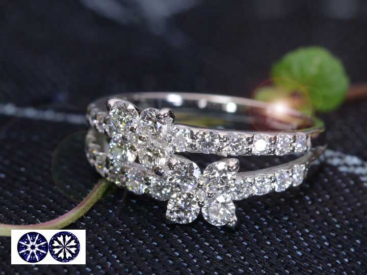 H&C ハート＆キューピット ダイヤモンド1.00ct 1カラット PT900プラチナフラワーリング 指輪 簡易鑑別書付（K18WG・K18YG・K18PG・PT対応可） 受注品/送料無料