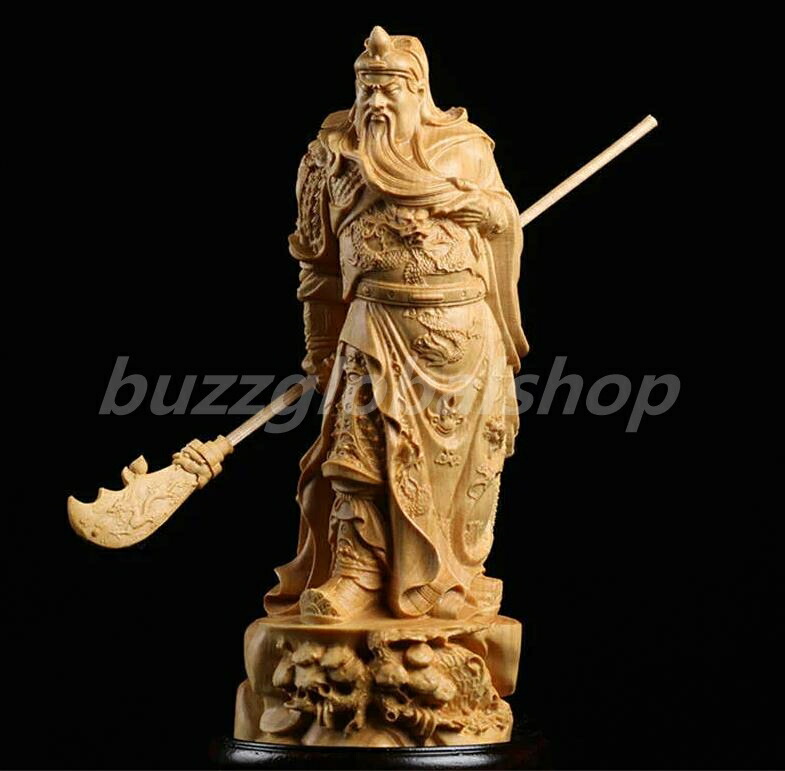 楽天市場】置物 木彫り 三国志 関羽 雲長 関羽像 武財神 青龍