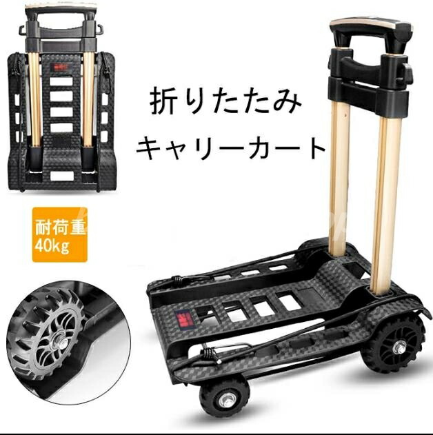 【楽天市場】キャリーカート 折りたたみ 軽量 家庭用 持ち運ぶ 小型カート タイヤ補強 コンパクト 引っ越し 荷物運び ゴミだし ショッピング