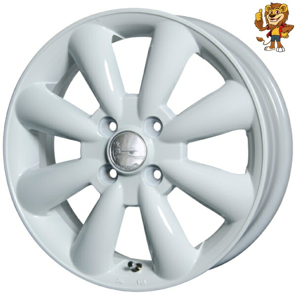 ホイールのみ1本 HOT STUFF LaLaPalm KC-8 (WH) 14インチ 4.5J PCD100/4H 43｜イエローライオン 店