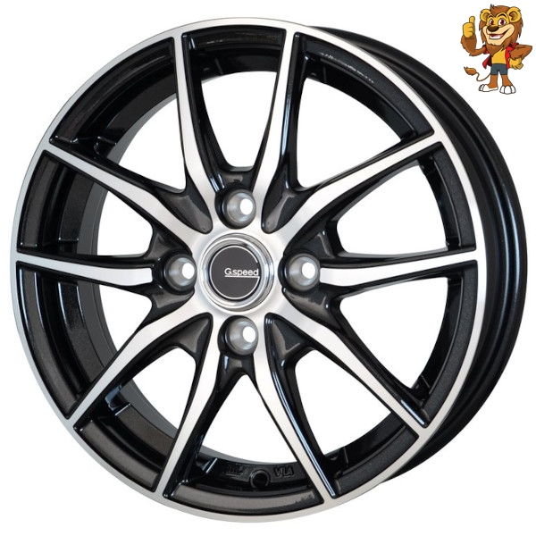 G-SPEEDホイール14インチ4.5J 4穴PDC100 4本(内2本)　① HOT STUFF 14インチ 4穴 100 4.5J ジースピード P-05R ブラック+