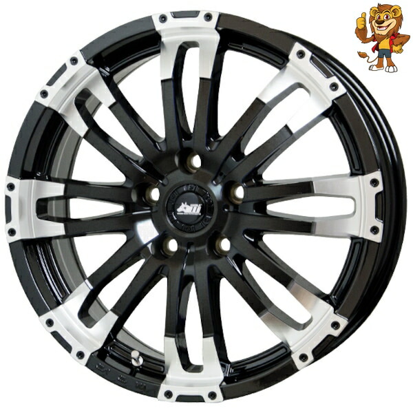 ホイールのみ1本 HOT STUFF MAD CROSS WOLF (BK/リムP) 16インチ 7.0J PCD114.3/5H 42