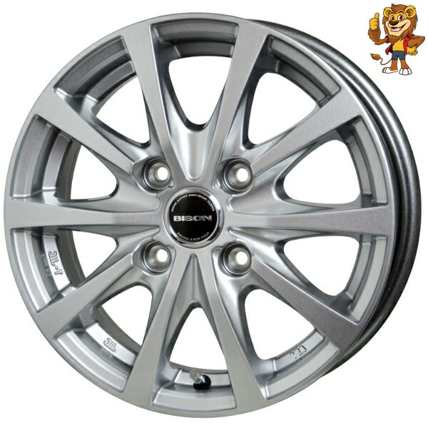 ホイール4本セット HOT STUFF BISON BN-02 (S) 14インチ 5.0J PCD114.3/4H 42｜イエローライオン 店