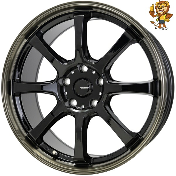 ホイールのみ1本 HOT STUFF G.speed P-08 (BK/BR) 16インチ 6.5J PCD：114.3/5H インセット：50 ジースピード P-08