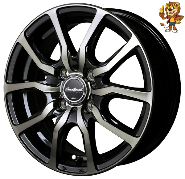 ホイール4本セット MID Euro SPEED D.C.52 (B1K) 13インチ 4.0J PCD:100/4H インセット:43 ユーロスピード D.C.52|イエローライオン 店