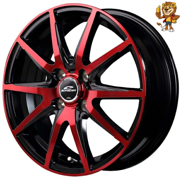 ホイール4本セット MID SCHNEIDER DR-02 (BKP/RC) 12インチ 3.5J PCD:100/4H インセット:42 シュナイダー DR-02|イエローライオン 店