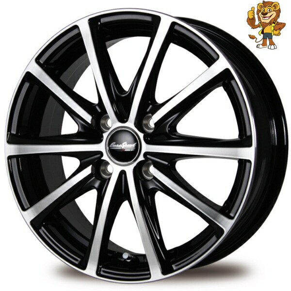 ホイール4本セット MID EUROSPEED V25 (BKP) 15インチ 4.5J PCD:100/4H インセット:45 ユーロスピード V25|イエローライオン 店