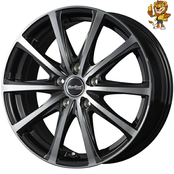 ホイール4本セット MID EUROSPEED V25 (BKP) 15インチ 6.0J PCD:100/5H インセット:45 ユーロスピード V25｜イエローライオン 店