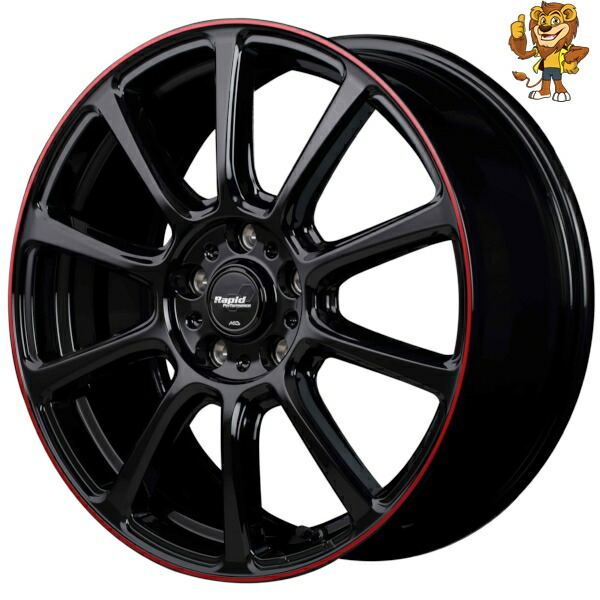 ホイールのみ1本 MID Rapid Performance ZX10 (BK/RL) 17インチ 7.0J PCD:114.3/5H インセット:50 ラピッドパフォーマンス ZX10