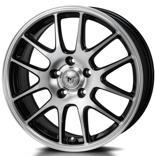 [ホイールのみ単品4本セット] MONZA JAPAN JP STYLE MJ02 14インチ×4.5J PCD：100 穴数：4 インセット：45 ブラックメタリック/ポリッシュ ホイールのみ単品4本セット] MONZA JAPAN JP STYLE JEFA 13インチ×4.0J