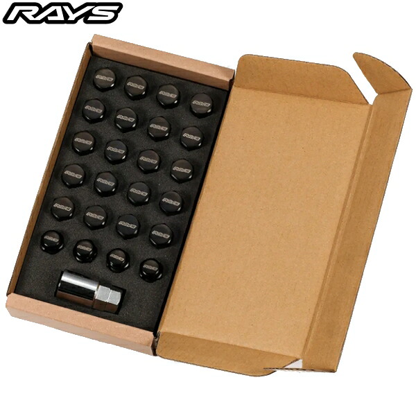 RAYS 19HEX ナット・ロックナットセット L33 6H用(24個入) M14x1.5 ブラック 74081000006BK