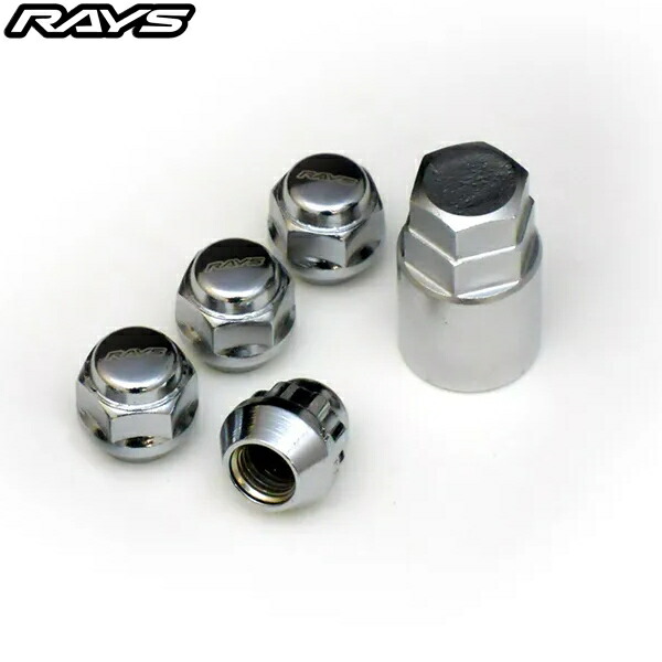 RAYS 19HEX ナット・ロックナットセット L22ショートタイプ 4H用(16個入) M12x1.25 クロームメッキ 74082000005CP