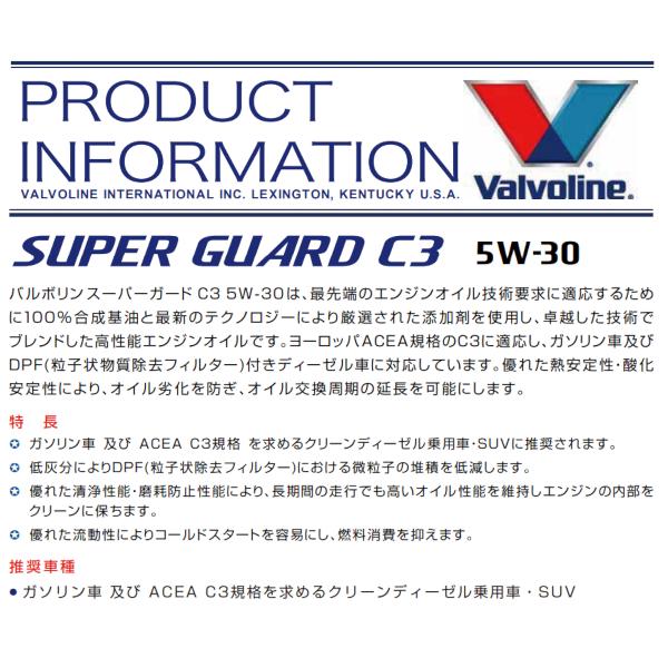 Valvoline (バルボリン) Super 20L Guard (スーパーガード) エンジン