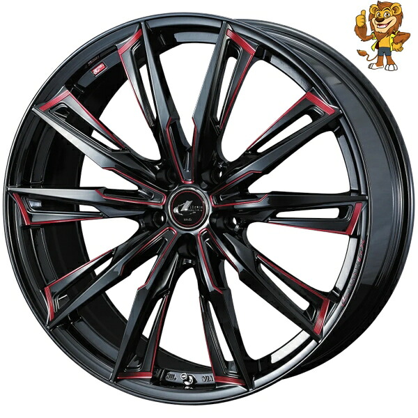 ホイール4本セット Weds LEONIS GX (BK/SC(RED)) 18インチ 7.0J PCD:100/5H インセット:47 レオニス GX|イエローライオン 店