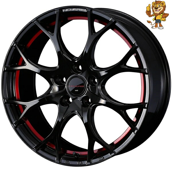 ホイール4本セット Weds NOVARIS ROHGUE UY (BK/RED) 17インチ 7.0J PCD:114.3/5H インセット:47 ノヴァリス ローグ UY｜イエローライオン 店