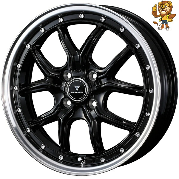 ホイール4本セット Weds NOVARIS ASSETE S1 (BLK/P) 15インチ 4.5J PCD:100/4H インセット:45 ノヴァリス アセット S1