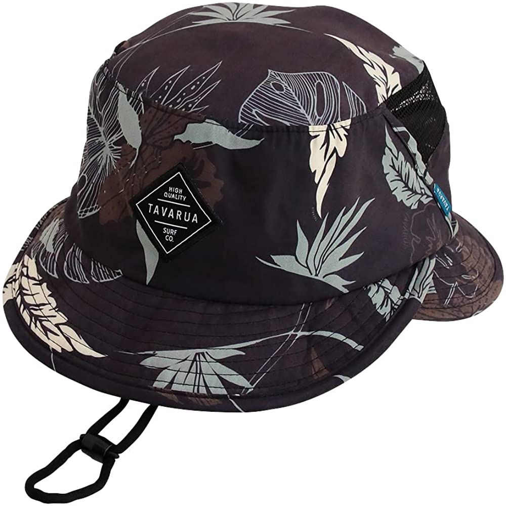 市場 タバルア Beanie タヴァルア ツ サイズ ドルフィン 紐 Warm Botanical 大きい おすすめ Tavarua Black ダブルブリム Uvハットユニセックス Surfhat Brim
