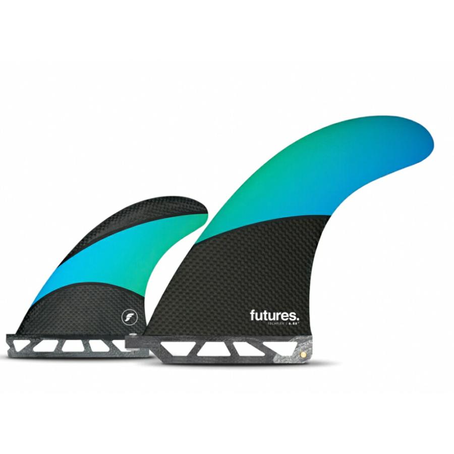 フューチャーズ フィンシステム (FUTURES FINS) カーボンテックフレックスロングボードヘクサライトトライフィン3本セット CARBON\u0026RTM TECH FLEX 2+1 6.88\" BLUE/GREEN 01005131APFK2tanサーフィン コツ ねじ 怪我 ケース 違い FCSロングボードファンボードシングルフィンボ