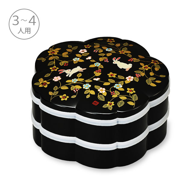 楽天市場】6.0寸 三段 角重 六瓢箪 ( むびょうたん ) 重箱 3段 正月