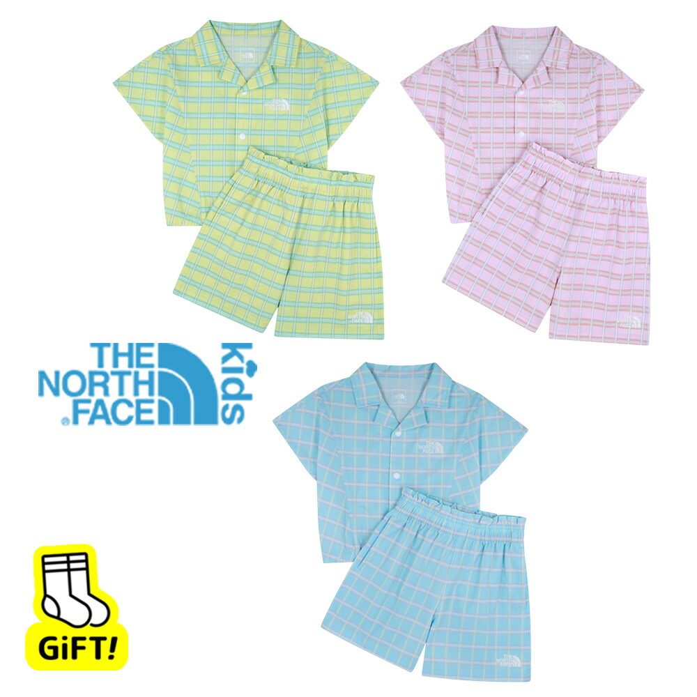☆貨物輸送無料☆ 北の方人間の顔 キッズ セットアップ THE NORTH FACE G\u0027S BREEZEWAY SET 韓国北の方人間の顔 赤ちゃん服 上下仕掛ける 半袖 プルオーバー 遊撃手ズボン下 読み合わせる柄 御姉さん ガールズ 夏 NT7US32S NT7US32T 【韓国置き目品/関税込/ソックス 差し上げ物】