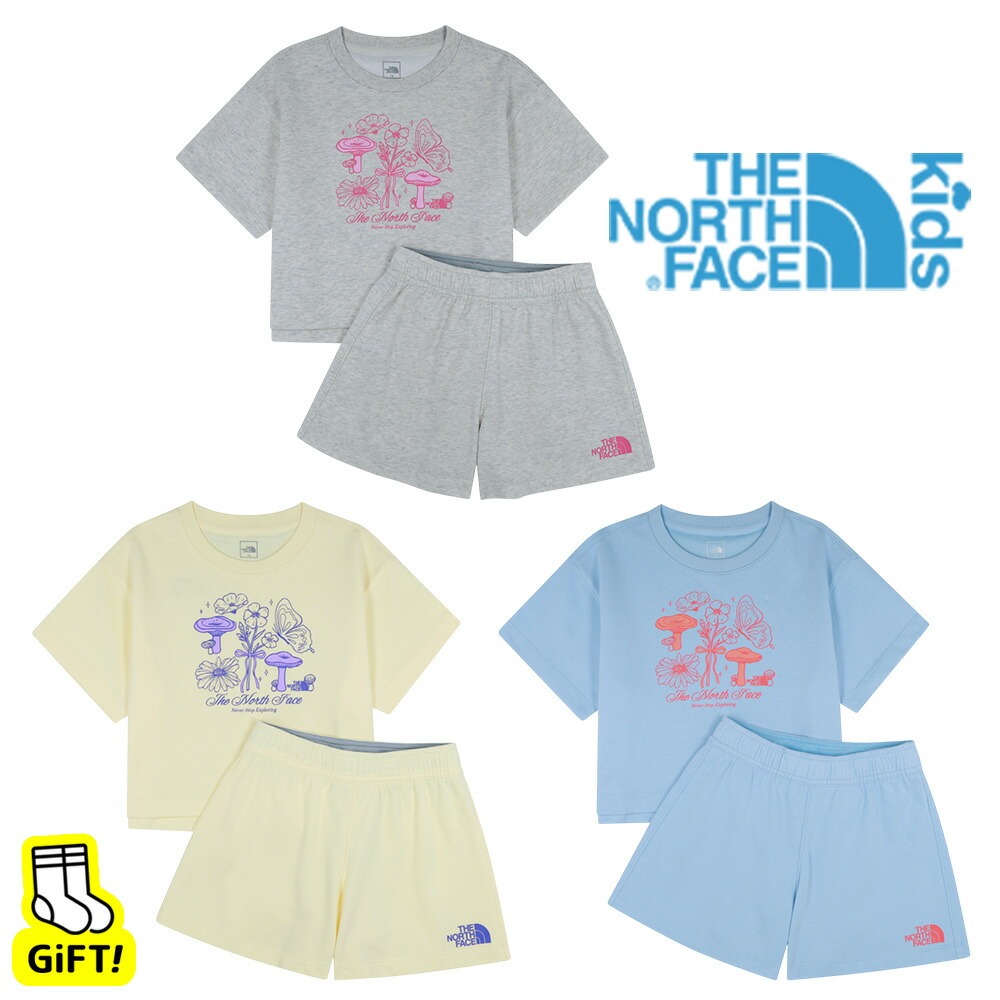 ☆貨物輸送無料☆ 北の方人間の顔 キッズ セットアップ THE NORTH FACE G\u0027S RIBBONY SET 韓国北の方人間の顔 小わっぱ服 上下書き割り 半袖 ティーシャツ 遊撃手ズボン下 はだ着付き添い人 ラブリー 御嬢さん ガールズ 春 夏 NT7US34T NT7US34U 【韓国定まり品/関税込/ソックス 差し上げ物】