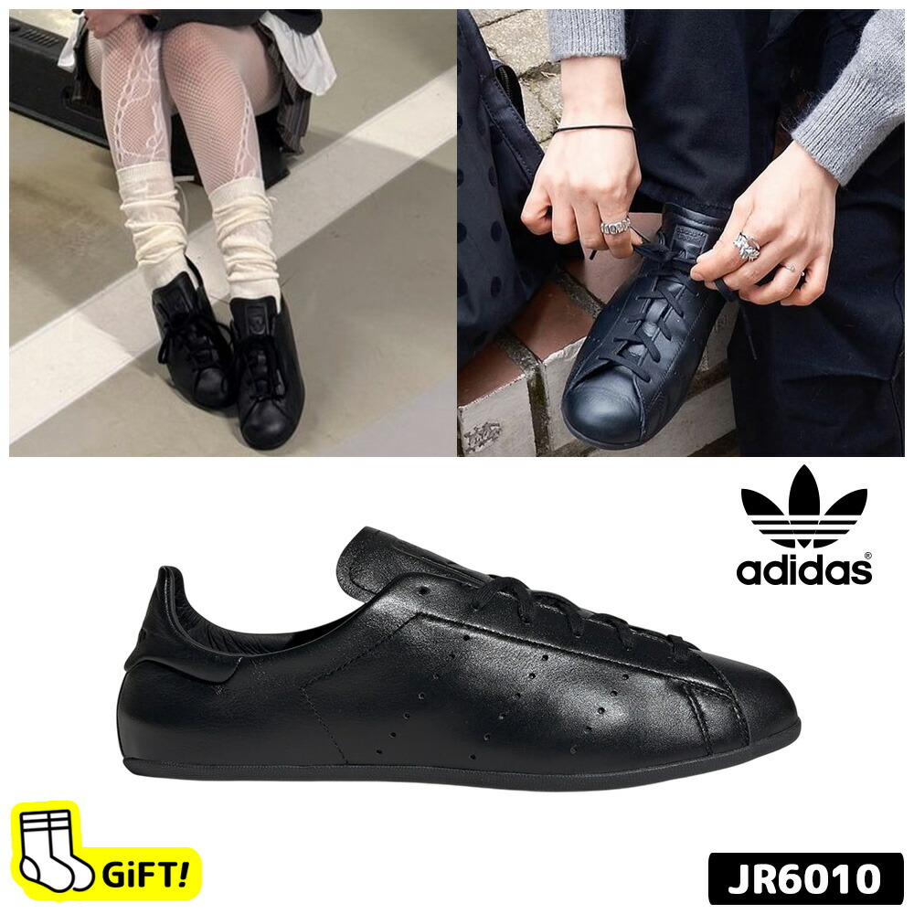 ☆貨物輸送無料☆ アディダス スニーカー JR6010 ADIDAS STAN SMITH LO PRO 姿勢為損ない 置き目 労働者階級 なめし革シューズ シューズ 靴 パンプス 黒 黒いこと レディース 【韓国置き目品/関税込/ソックス 差し上げ物】
