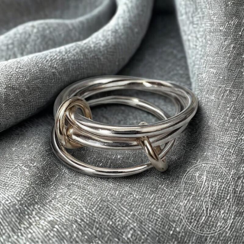 楽天市場】4連 リング 指輪 リンク シルバー925 11号 多重 ニュアンス