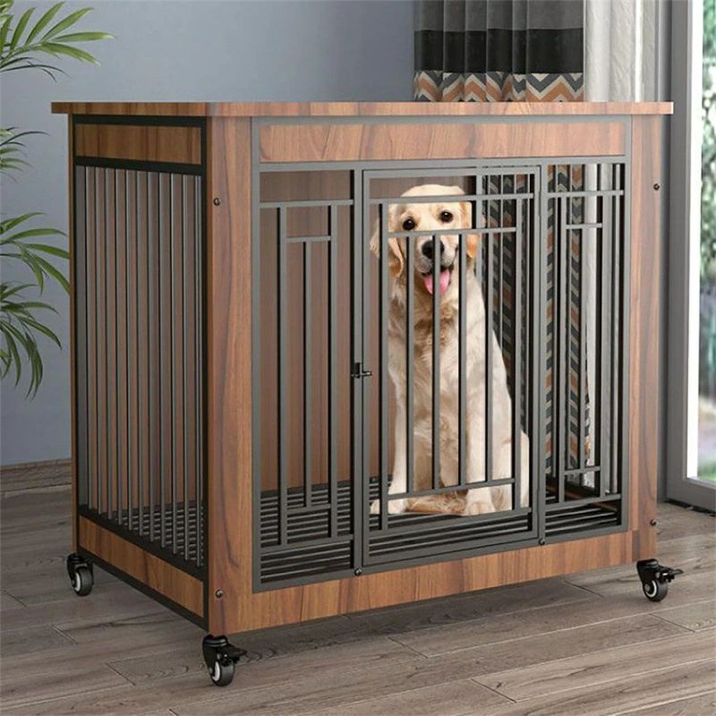 木製 犬 ケージ 無垢材 ゲージ キャスター付き ペットサークル 大型犬 犬小屋 屋内 ペットケージ サークル 組み立てが簡単 頑丈｜YHBOX店