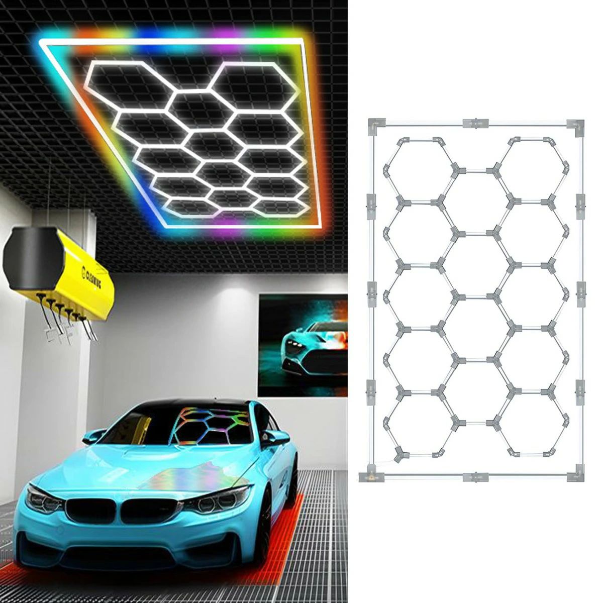 車宿り点火装置 派手LED 洗車室 上昇限度用 110V ハニカムライト 3000-6500K 高明快さ DIY書き割り 白/生あたたかい光 雨合羽 DIY書き割り おし