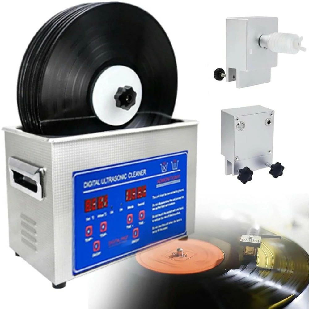 超音波レコード盤洗い濯ぎ機6.5L 超音波ビニールレコード盤洗浄剤180W 専門的超音波洗い濯ぎ機 ビニールレコード盤洗い濯ぎ機 両面