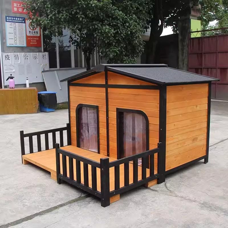 犬掘っ立て小屋 室外用 大型犬 生あたたかい 犬掘っ立て小屋 室外 犬 住み家 室外犬掘っ立て小屋 雨合羽高床式大型犬用 合切袋付き添い人 135*141*101珊