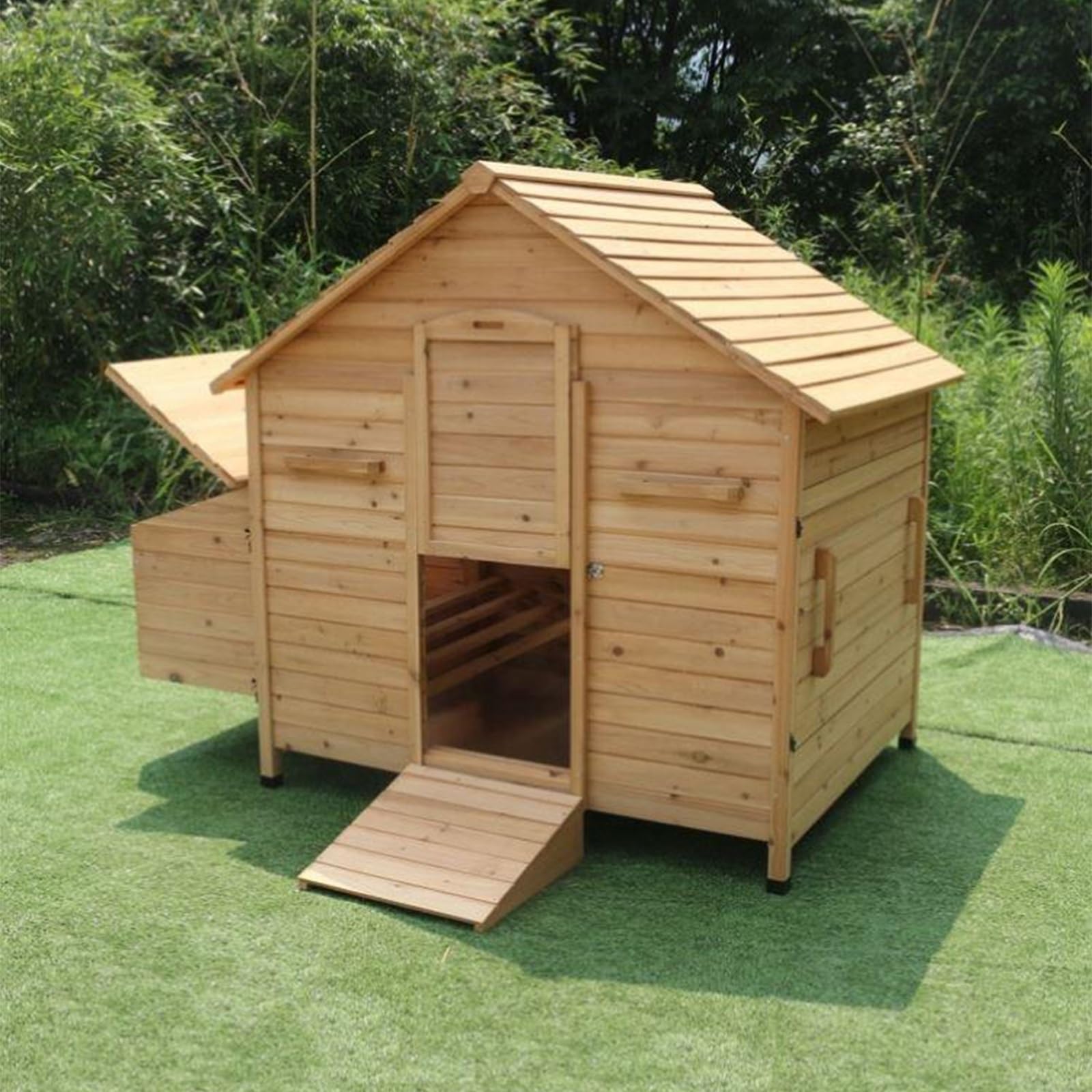 室外鶏掘っ立て小屋、鳥小屋と照明ランプ幽客付き添い人の生まれながら木製鶏掘っ立て小屋、実験材料やハリネズミ用の耐候性家兎伏せ籠(Carbonized color)