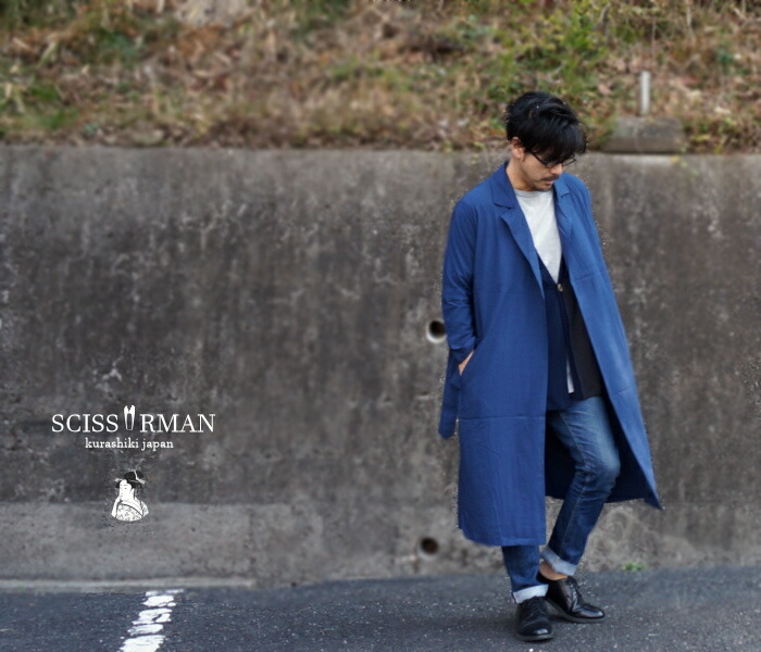 楽天市場 Scissorman シザーマン 1902n Haikara Inverness Coat ハイカラ インパネスコート ネイビー ７分袖スプリングコート ロング 羽織 メンズ 送料無料 Smtb Kd ｙｉｅｌｄ