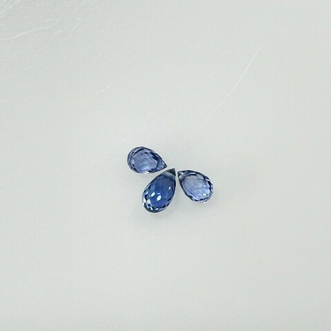 サファイア　ブリオレット3個セット　合計1.04ct　ルース｜gem-ichinose