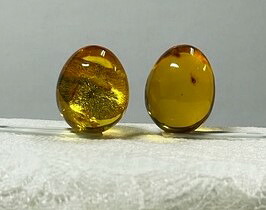 琥珀 卵型ペア 2個合計 43.27ct ルース|gem-ichinose