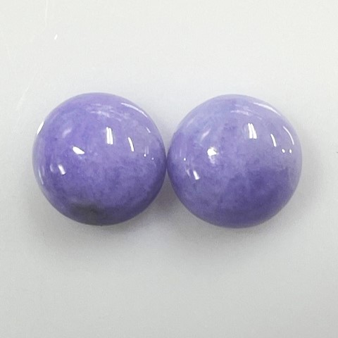 ラベンダー翡翠　ラウンドカボション　2個セット約8.5mm　ソーティング付き　ルース｜gem-ichinose