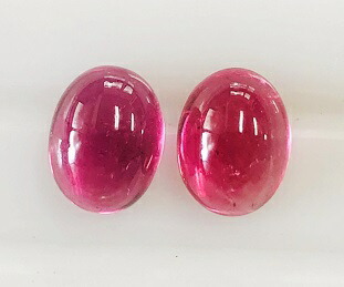 ピンクトルマリン　オーバルカボション2個セット　合計4.79ct　ルース｜gem-ichinose