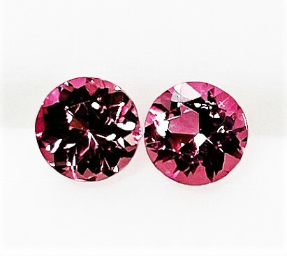 ピンクトルマリン 5mm ラウンドカット ペア 0.97ct ルース|gem-ichinose