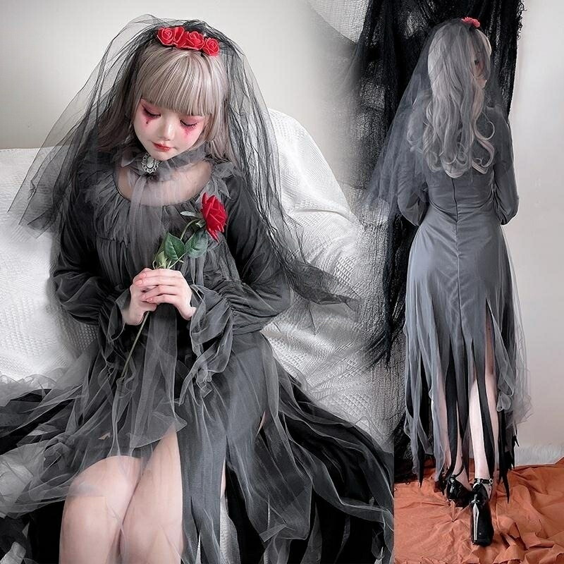 ハロウィン ハロウィン 衣装 ゾンビ 花嫁 レディース 幽霊の花嫁 魔女 コスプレ 仮装 吸血鬼 幽霊 魔女 悪魔 鬼 ヴァンパイア おばけ 演出服 コスチューム 大人 Halloween イベント ハロウィーン宴会演出 文化祭 変装 パーティーグッズ イベント グッズ 余興 変装 海外通販