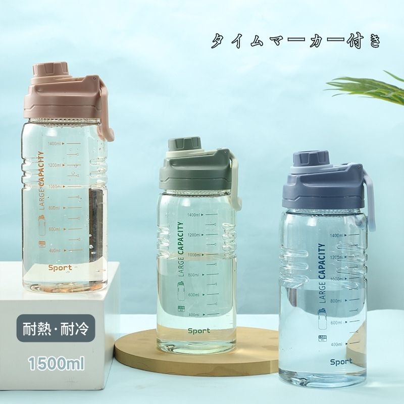 楽天市場】モチベーション ウォーターボトル 水筒 目盛り付き 400ml