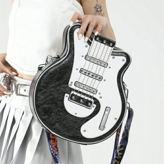 楽天市場】ショルダーバッグ ギター型 ハンドメイドバッグ